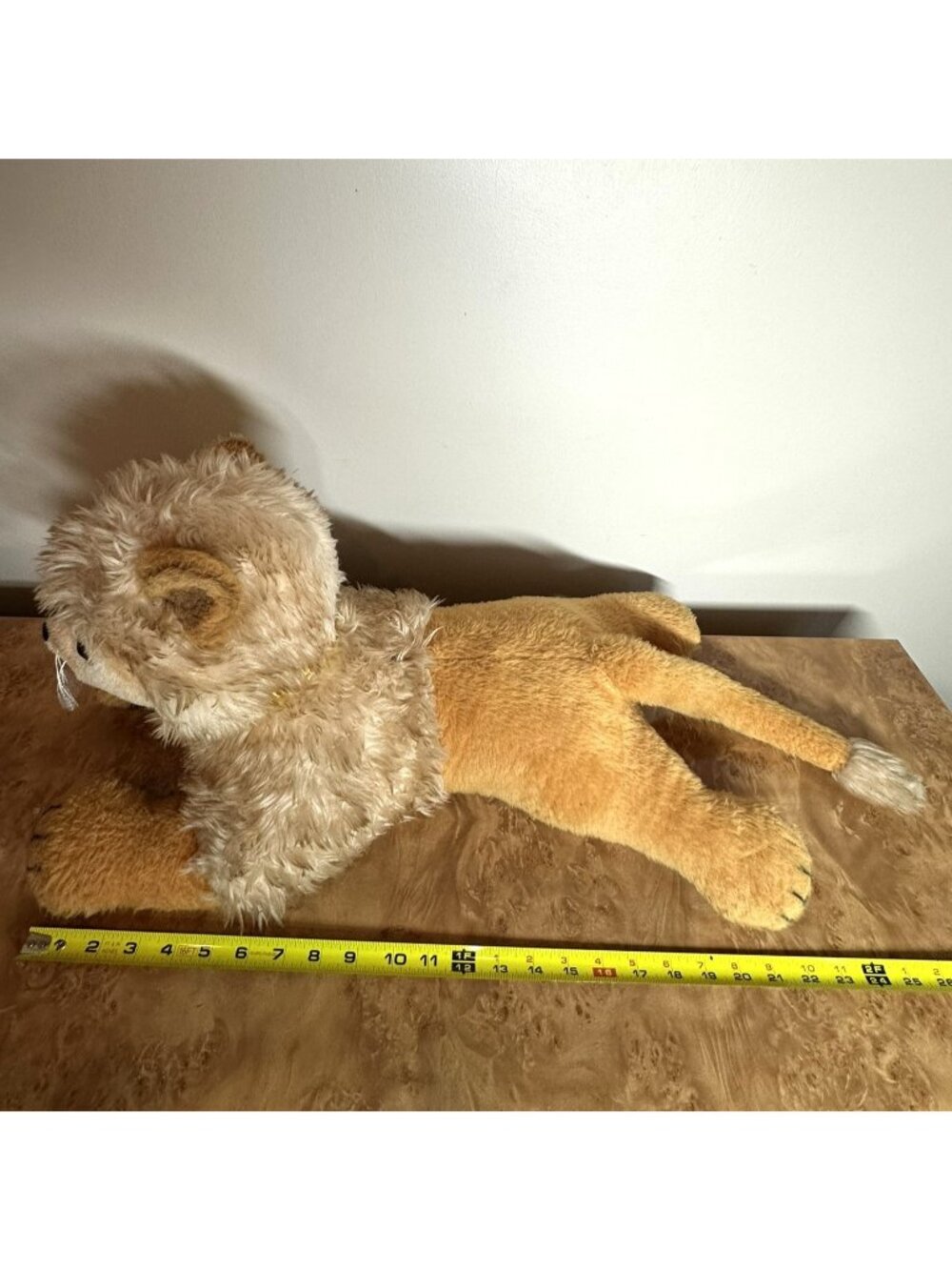 Vintage 1960s Plush Lion Stuffed Animal Glass Eyes Long Legs 24" MCM - Picture 8 of 8